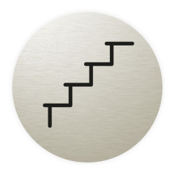 Plaque de porte aluminium brossé :  Escalier