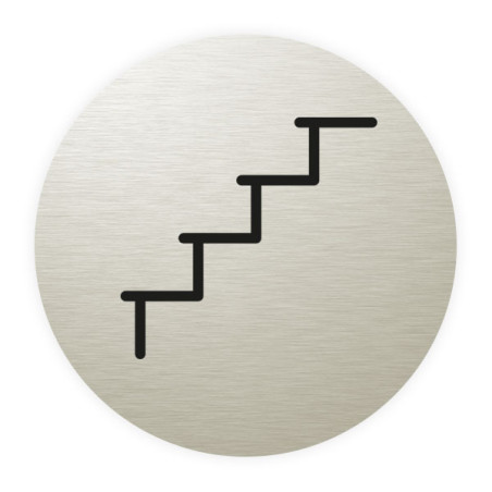 Plaque de porte aluminium brossé :  Escalier