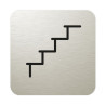 Plaque de porte aluminium brossé :  Escalier