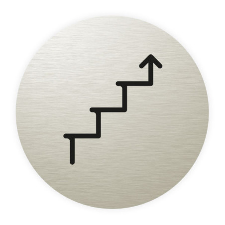 Plaque de porte aluminium brossé :  Escalier montant