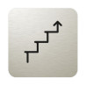 Plaque de porte aluminium brossé :  Escalier montant