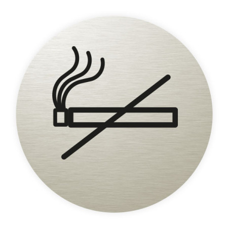 Plaque de porte aluminium brossé :  Interdiction de fumer