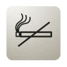 Plaque de porte aluminium brossé :  Interdiction de fumer