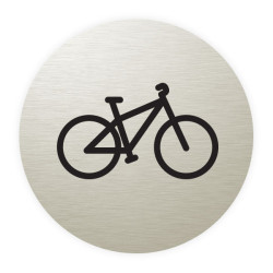 Plaque de porte aluminium brossé :  Local vélos