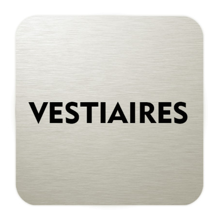 Plaque de porte aluminium brossé : Vestiaires