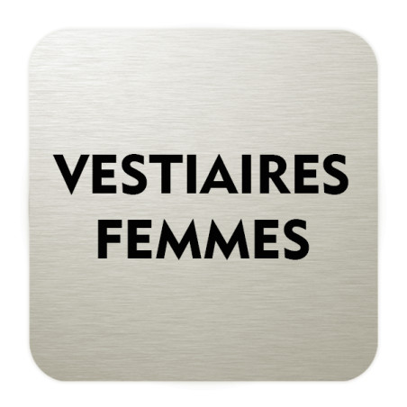 Plaque de porte aluminium brossé : Vestiaires femmes