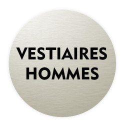 Plaque de porte aluminium brossé : Vestiaires hommes