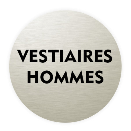 Plaque de porte aluminium brossé : Vestiaires hommes