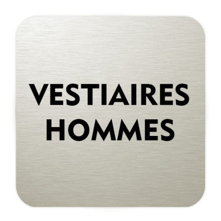 Plaque de porte aluminium brossé : Vestiaires hommes