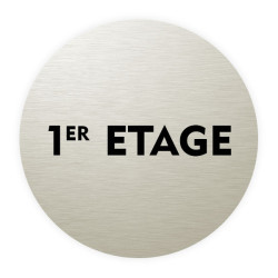 Plaque de porte aluminium brossé :  1er étage