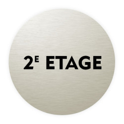 Plaque de porte aluminium brossé :  2ème étage