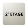 Plaque de porte aluminium brossé :  2ème étage