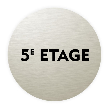Plaque de porte aluminium brossé :  5ème étage