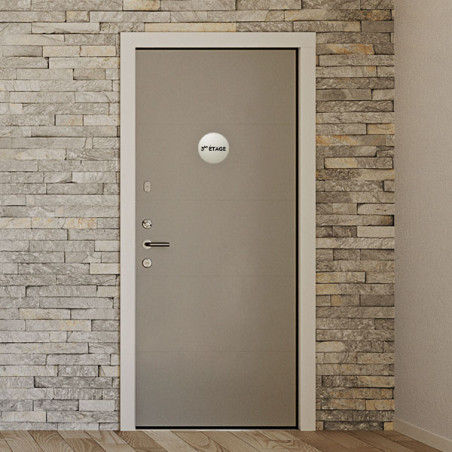Plaque de porte aluminium brossé :  5ème étage