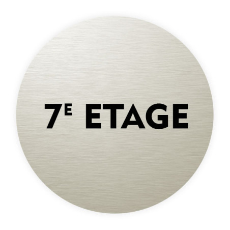 Plaque de porte aluminium brossé :  7ème étage