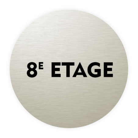 Plaque de porte aluminium brossé :  8ème étage