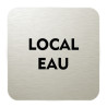 Plaque de porte aluminium brossé :  Local EAU