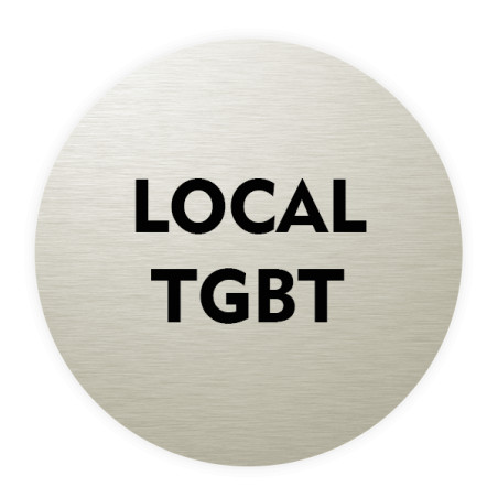 Plaque de porte aluminium brossé :  Local TGBT