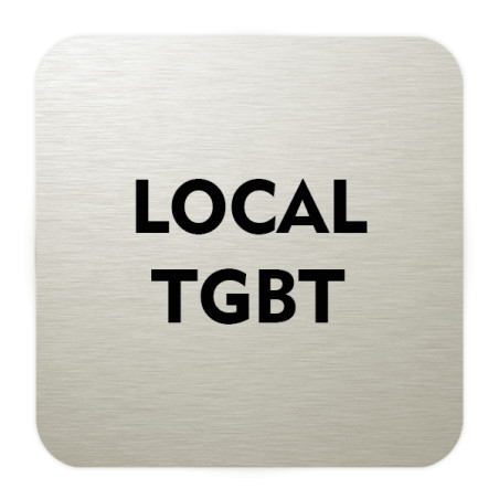 Plaque de porte aluminium brossé :  Local TGBT