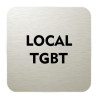 Plaque de porte aluminium brossé :  Local TGBT