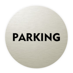 Plaque de porte aluminium brossé :  Parking