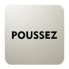 Plaque de porte aluminium brossé :  Poussez