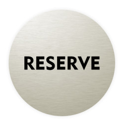 Plaque de porte aluminium brossé :  Réserve