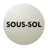 Plaque de porte aluminium brossé :  Sous Sol