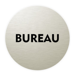 Plaque de porte aluminium brossé :  Bureau