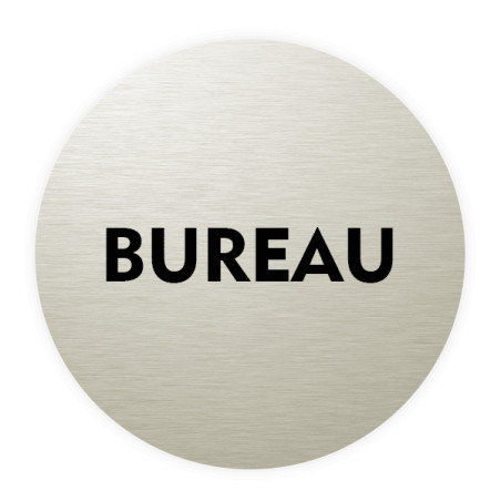 Plaque de porte aluminium brossé :  Bureau