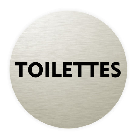 Plaque de porte aluminium brossé :  Toilettes