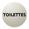 Plaque de porte aluminium brossé :  Toilettes