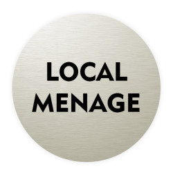 Plaque de porte aluminium brossé :  Local Ménage