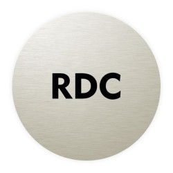 Plaque de porte aluminium brossé :  RDC