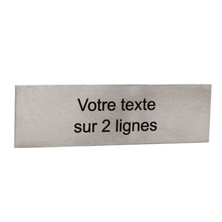Étiquette gravure laser sur inox 2 lignes