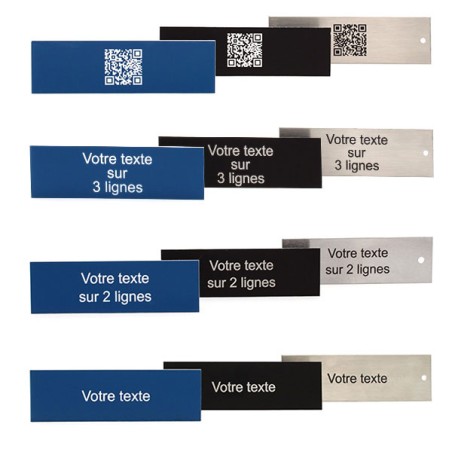 Étiquette gravure laser sur inox 2 lignes
