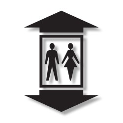 Pictogramme découpé ASCENSEUR GRANDES FLECHES