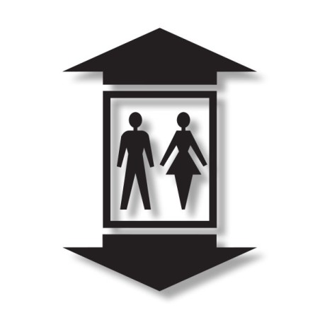 Pictogramme découpé ASCENSEUR GRANDES FLECHES