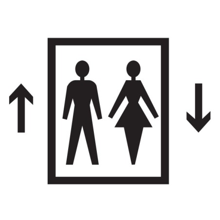 Pictogramme découpé ASCENSEUR PETITES FLECHES