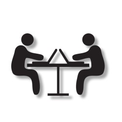 Pictogramme découpé COWORKING BUREAU