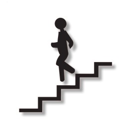 Pictogramme découpé ESCALIER DESCENDANT HOMME