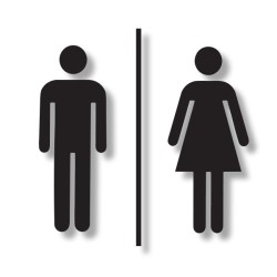 Pictogramme découpé TOILETTES HOMME / FEMMES