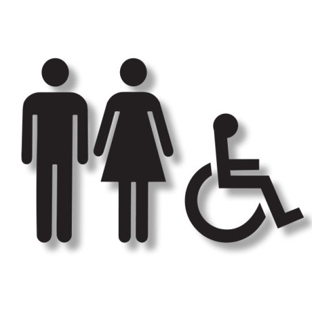 Pictogramme découpé TOILETTES PMR HOMME FEMME
