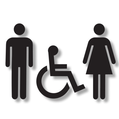Pictogramme découpé TOILETTES PMR HOMME FEMME