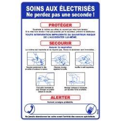 Panneau consigne  Soins aux électrisés