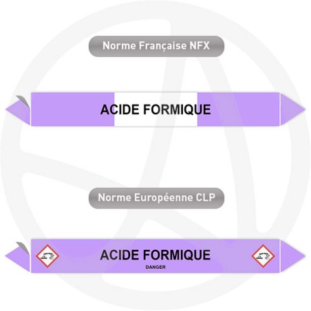 Repérage de tuyauterie Acide formique reperage marqueur tuyauterie vinyle