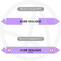 Repérage de tuyauterie NFX ou CLP Acide Oxalique