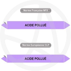Repérage de tuyauterie NFX ou CLP Acide pollue