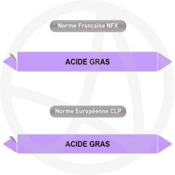 Repérage de tuyauterie NFX ou CLP Acides gras
