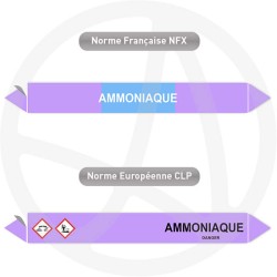Repérage de tuyauterie NFX ou CLP Ammoniaque